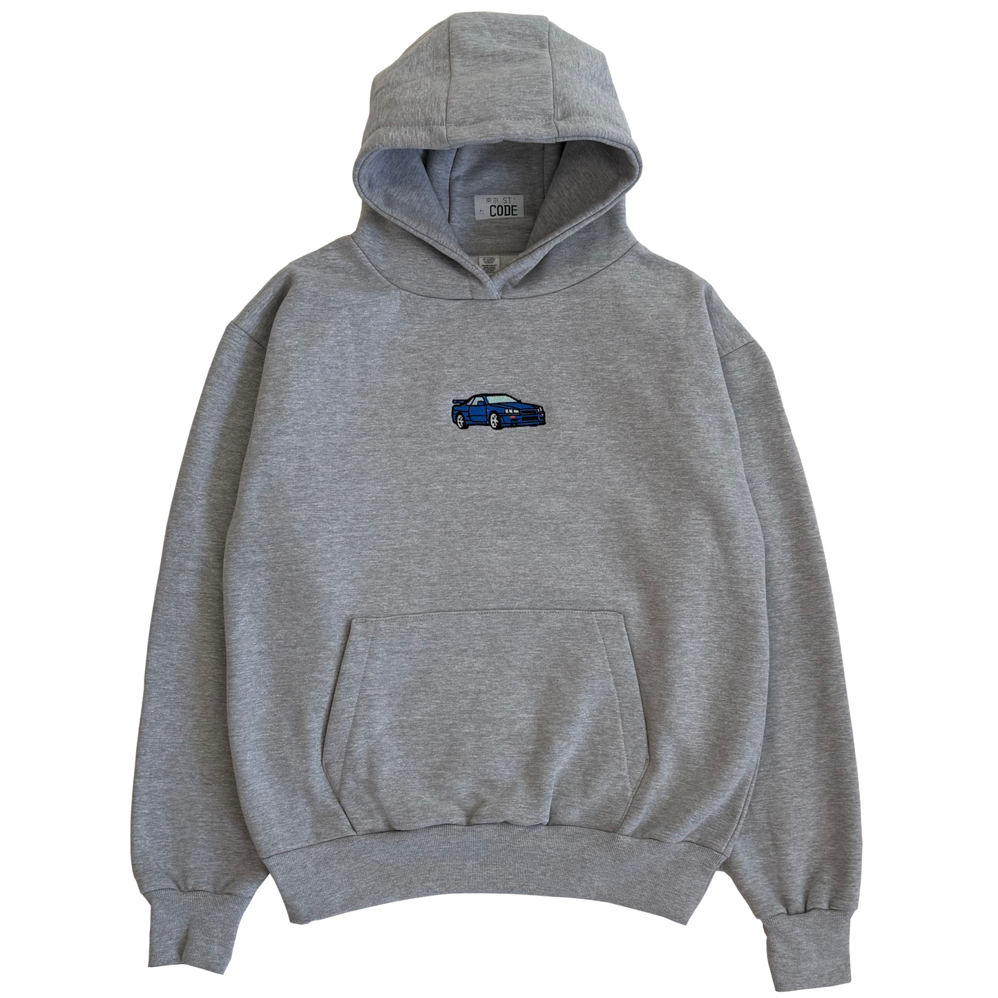 GTR R34 Embroidered Grey Hoodie