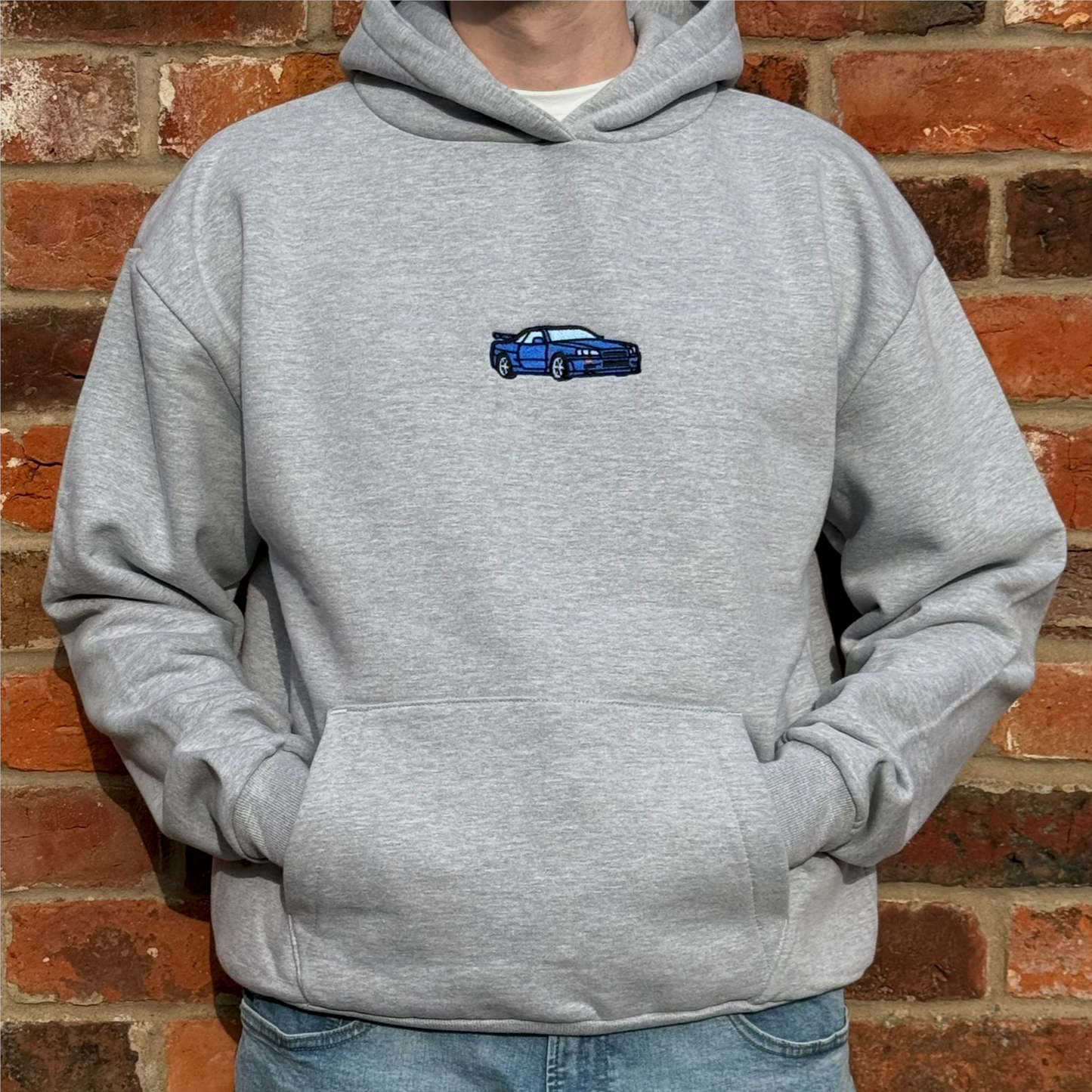 GTR R34 Embroidered Grey Hoodie